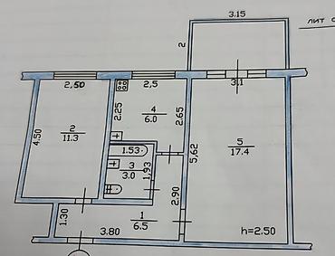 Продажа квартир: 2 комнаты, 44 м², 104 серия, 4 этаж, Косметический ремонт at lalafo.kg — 13 Продажа квартир: 2 комнаты, 44 м², 104 серия, 4 этаж, Косметический ремонт — 13