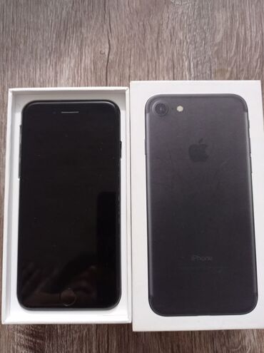 Apple iPhone: IPhone 7, Б/у, 128 ГБ, Jet Black, Чехол, Кабель, Коробка, 68 %