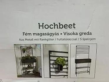 Žardinjere: Belavi metalna visoka greda za balkon sa rešetkom za penjačice - — 9