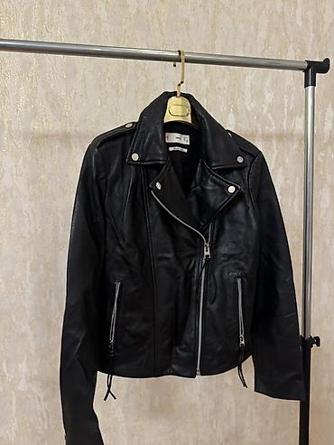 Верхняя одежда: Qara dəri motosiklet üslublu qadın gödəkçə - Material: həqiqi dəri — 2