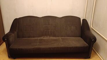 трехместный диван книжка: Диван-кровать, цвет - Черный, Б/у