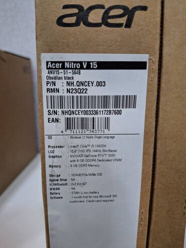 Acer: Yeni Acer Nitro, 15.6 ", Intel Core i7, 1 TB, Ünvandan götürmə, Pulsuz çatdırılma, Ödənişli çatdırılma -da lalafo.az — 11 Acer: Yeni Acer Nitro, 15.6 ", Intel Core i7, 1 TB, Ünvandan götürmə, Pulsuz çatdırılma, Ödənişli çatdırılma — 11