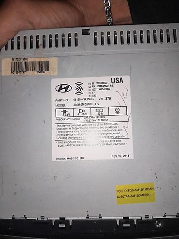 Digər avtoelektronika: Hyundai orijinal multimedia/radio başlığı Model: AM180MDANGU, F/L — 3