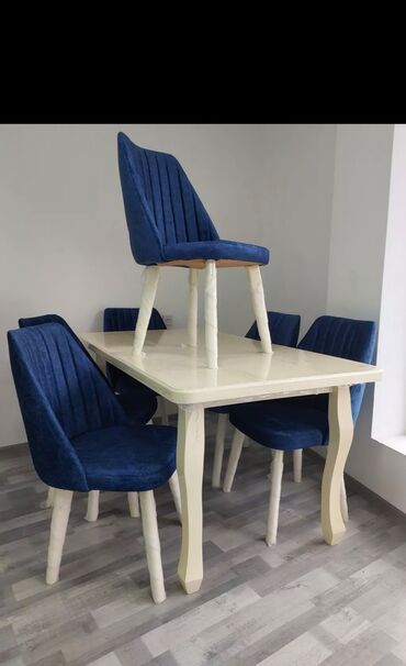 Sifarişlə masa və oturacaq dəstləri: Dördbucaq masa, Qonaq otağı üçün, 6 nəfər, Açılmayan, Azərbaycan, Zəmanətli — 7