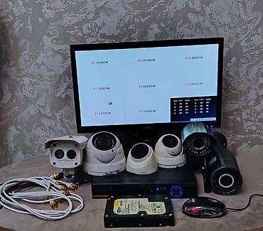 eve kamera sistemi: Monitor DVR 8 şıxışlıdır 6 ədəd gecə gündüz görüntü kameraları var — 1