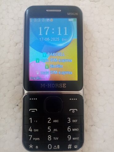 бампер на телефон флай: M-Horse M5626 markalı, düyməli, qara rəngdə mobil telefon. Yığcam