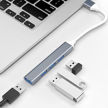 принтео: Мини-Хаб 4-портовый 1хUSB to 4хUSB - мультиразветвитель, док-станция 4 — 8