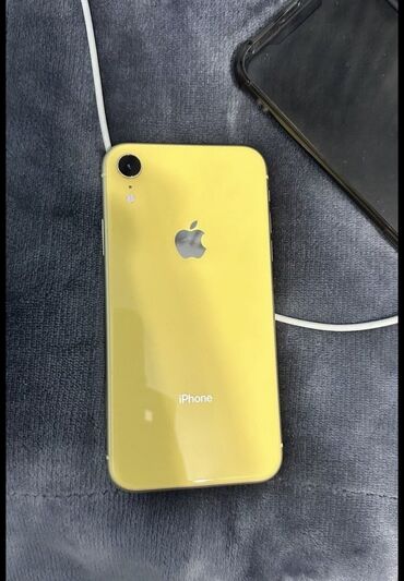 iphone xr 64гб: IPhone Xr, Б/у, 128 ГБ, Желтый, Чехол, 80 %