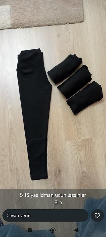 yay şalvarları: Uşaqlar üçün idman legginsləri (5–13 yaş) - Rəng: qara - Model — 1