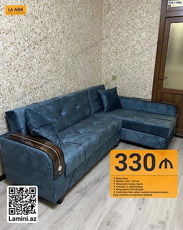 Künc divan – Kod: 11963 - Ölçü: 240 × 150 sm - Mexanizm: açılan