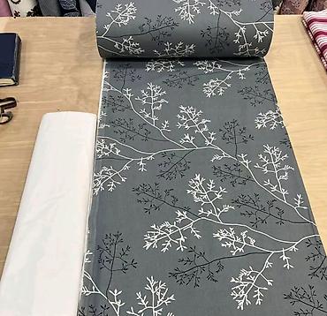 Текстиль: Floral naxışlı yataq dəsti və parça - Dizayn: Ağ fon üzərində incə — 4