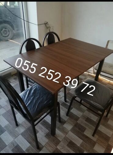 Masa və oturacaq dəstləri: Qonaq otağı üçün, Yeni, Açılmayan, Kvadrat masa, 4 stul — 27