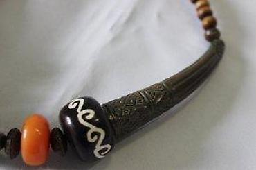 Ogrlice: STARA UNIKATNA OGRLICA, BRONZA, DRVO, ĆILIBAR, RUČNI RAD | Unikatna — 7