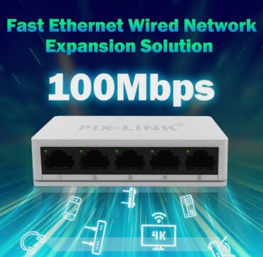 ruter modem: 5 Port Switc Yeni bagli qutuda 100Mbits