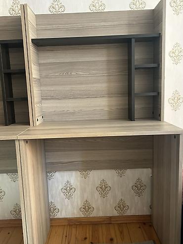 masa ofis: Düz masa, Stulsuz, Polkalı, Siyirməsiz, Teksturalı laminat — 3