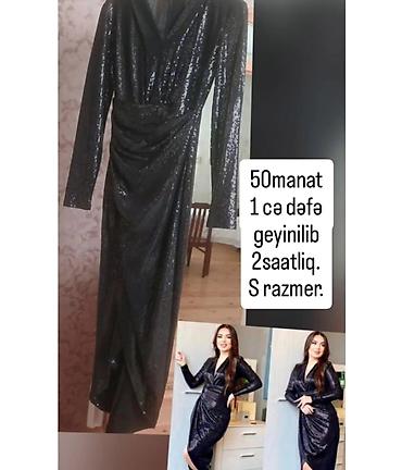 be: Qara rəngli, parıltılı midi don. - Model: V-yaxa, uzunqol - Kəsim — 1