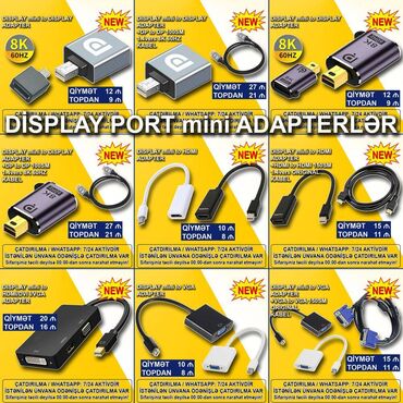 notbuk çantaları: DisplayPort mini adapterlər 🚚Metrolara və ünvana çatdırılma var