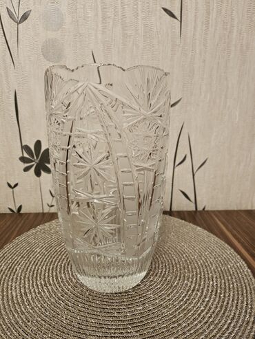 ваза напольная стеклянная высокая без узора: Хрусталь