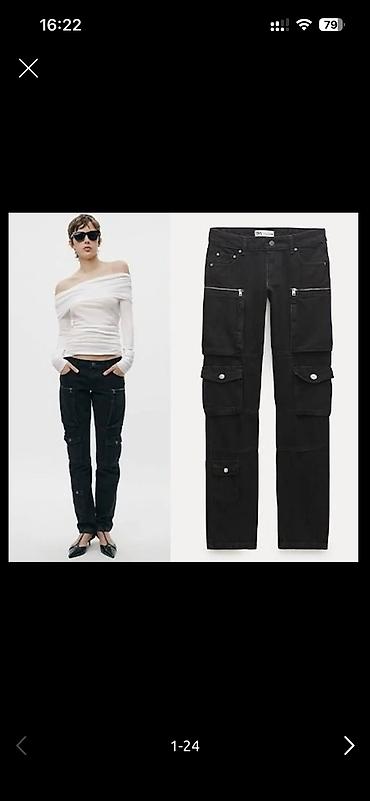 куртка zara: Брюки, Zara, S, M, цвет - Черный — 3