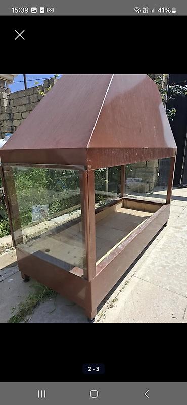yolka satışı: Metall konstruksiyalı şüşəbənd-mangal/qril stendi - Material: qalın — 2