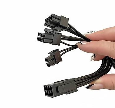 Стол компьютерлери жана комлектөөчүлөр: Кабель для видеокарты 8 pin (female) - 2 х (6+2) pin (male) Black — 1