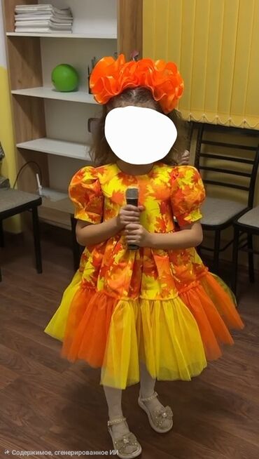 детские спортивные костюмы леопардовые: Детское платье, цвет - Желтый, Новый