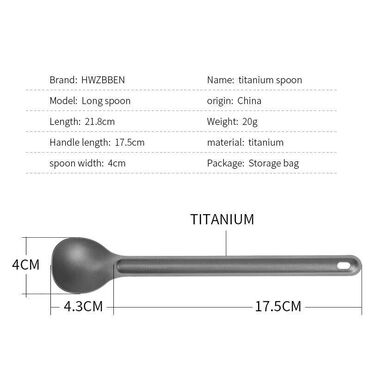 чайник титан: Ложка HWZBBEN титановая с длинной ручкой (для пешего туризма