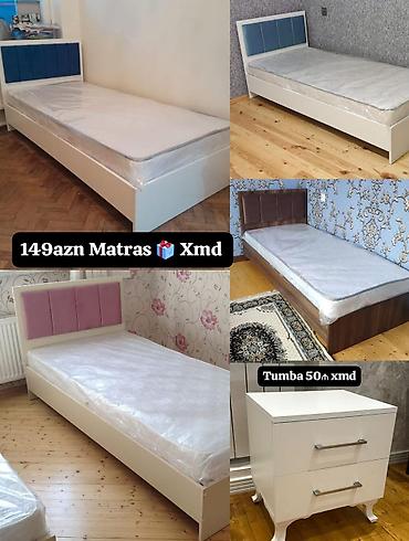 karaca əhmədli: Tək nəfərlik çarpayı və matrass dəsti • Müxtəlif dizaynlı başlıqlar — 2