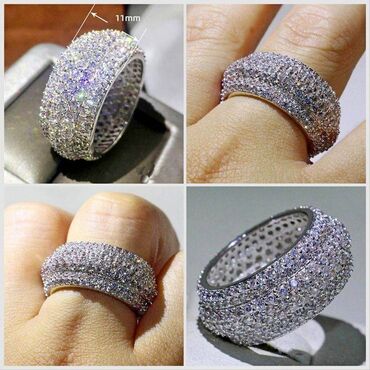 кольцо с брилиантом: Кольцо обручальное с имитацией бриллианта, унисекс размер 21