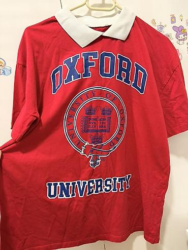 Kişi geyimləri: Qırmızı “Oxford University” polo köynəyi S və M razmerinə uygundu — 2