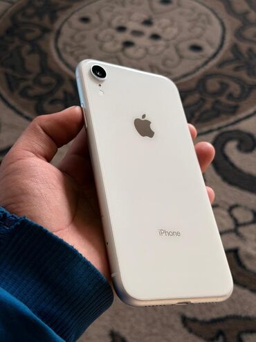 Apple iPhone: IPhone Xr, Б/у, 128 ГБ, Белый, Чехол, Коробка, 77 % — 1