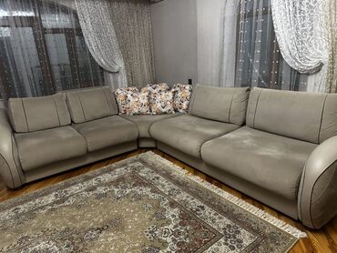 divan ustu ortukler: Künc divan dəsti – müasir dizayn, rahat oturuş - Forma: L-şəkilli