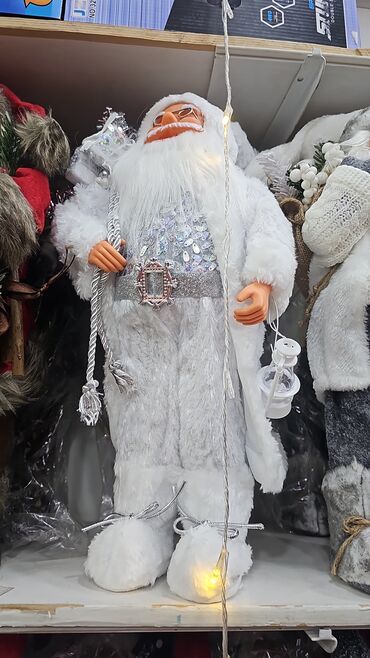 Yeni il oyuncaqları və bəzəkləri: Məhsul kodu sm-510018 Hündürlük 30 cm Şaxta baba kukla mişkası Diqqət — 4