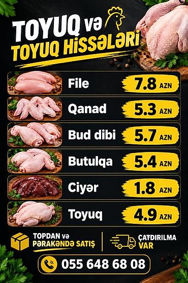 Toyuq və toyuq hissələri satışı Məhsul çeşidləri və qiymətlər: - File lalafo.az -da Toyuq və toyuq hissələri satışı Məhsul çeşidləri və qiymətlər: - File