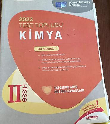 kimya kitablari: Məhsul: “Kimya – 2023 Test Toplusu” (DİM), I və II hissə — 2
