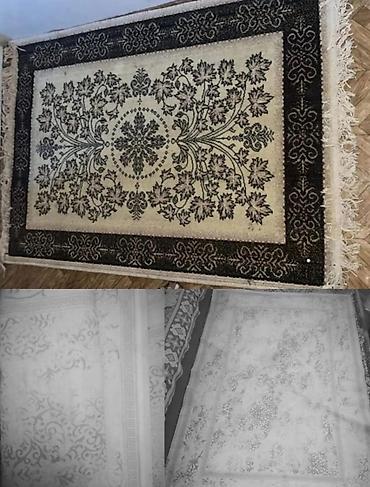 Pərdə və tüllər: Tül və pərdə dəsti - Material: Zərif naxışlı tül (ağ-krem — 26