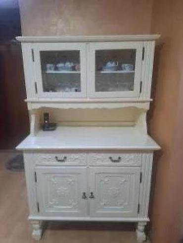 konzola za hodnik: ETNO VITRINA BELA | Etno vitrina puno drvo dobro stanje. 175cm — 1