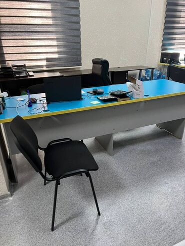 стол офисный угловой: Компьютерный Стол, цвет - Голубой