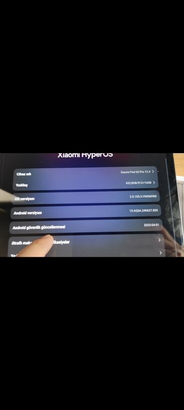 Xiaomi: İşlənmiş Xiaomi Pad 6S Pro, 12,4", 512 GB, Ödənişli çatdırılma — 10