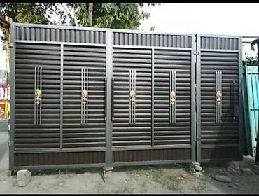 Распашные ворота: Металлические откатные/распашные ворота современного дизайна - — 14