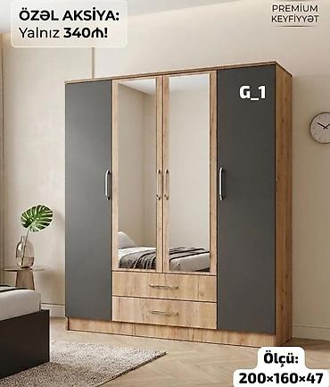 şfaner modelleri: G_1 model geyim şkafı - Ölçü: 200×160×47 sm - Dizayn: açıq palıd — 1