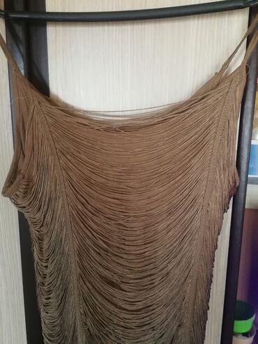 haljina 44: XL (EU 42), color - Brown, Evening, Short sleeves