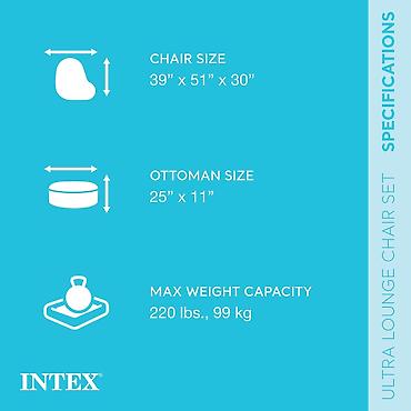 divan kreslolar: №: 14718 Məhsulun adı: Şişmə kreslo Intex 68564, PVC, boz, 102×79×137 — 6