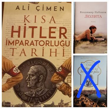 Книги, журналы, CD, DVD: Hitler 15 azn Lolita 15 azn Dərsliklər tezedi normaldı satılır. İndi