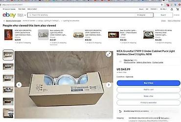 ikea lusteri i plafonjere: IKEA GRUNDTAL 17999 – set od 3 podkabinetske “puck” svetiljke - Tip — 3