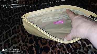 Çantalar: Bej rəngli qadın clutch/çanta - Material: yumşaq dəriyəoxşar material — 2