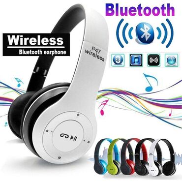 Видеоигры и приставки: Беспроводные Bluetooth наушники P47 5.0 Wireless (красный)