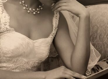 бюстгальтер для кормления: Свадебное платье, Pronovias, S, Со шлейфом, Русалка, Испания, Кружево, Б/у