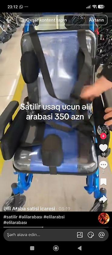 səyyar araba: Uşaq üçün əlil arabası – satılır Xüsusiyyətlər: - Tənzimlənən başlıq — 2