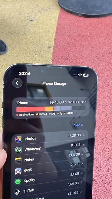 Apple iPhone: IPhone 13 Pro, Б/у, 128 ГБ, Графит, Защитное стекло, Чехол, 77 % — 12